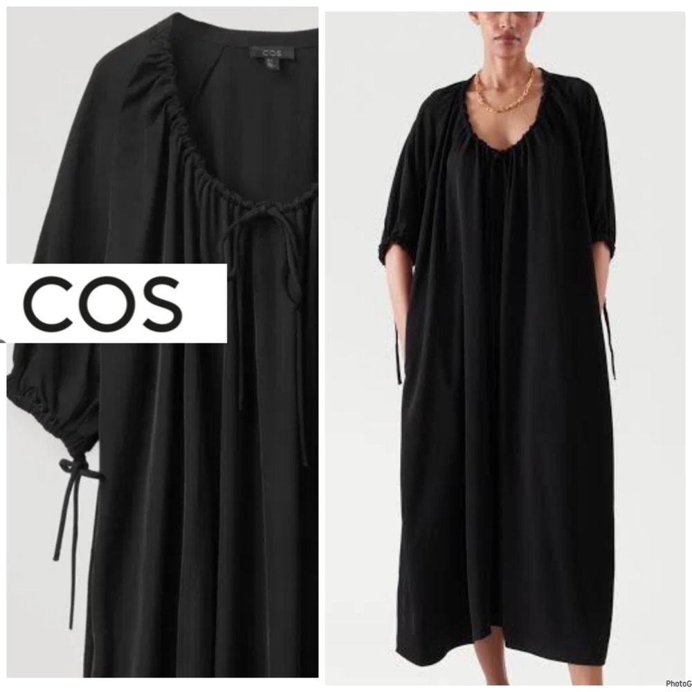 COS Black Drawstring Dress